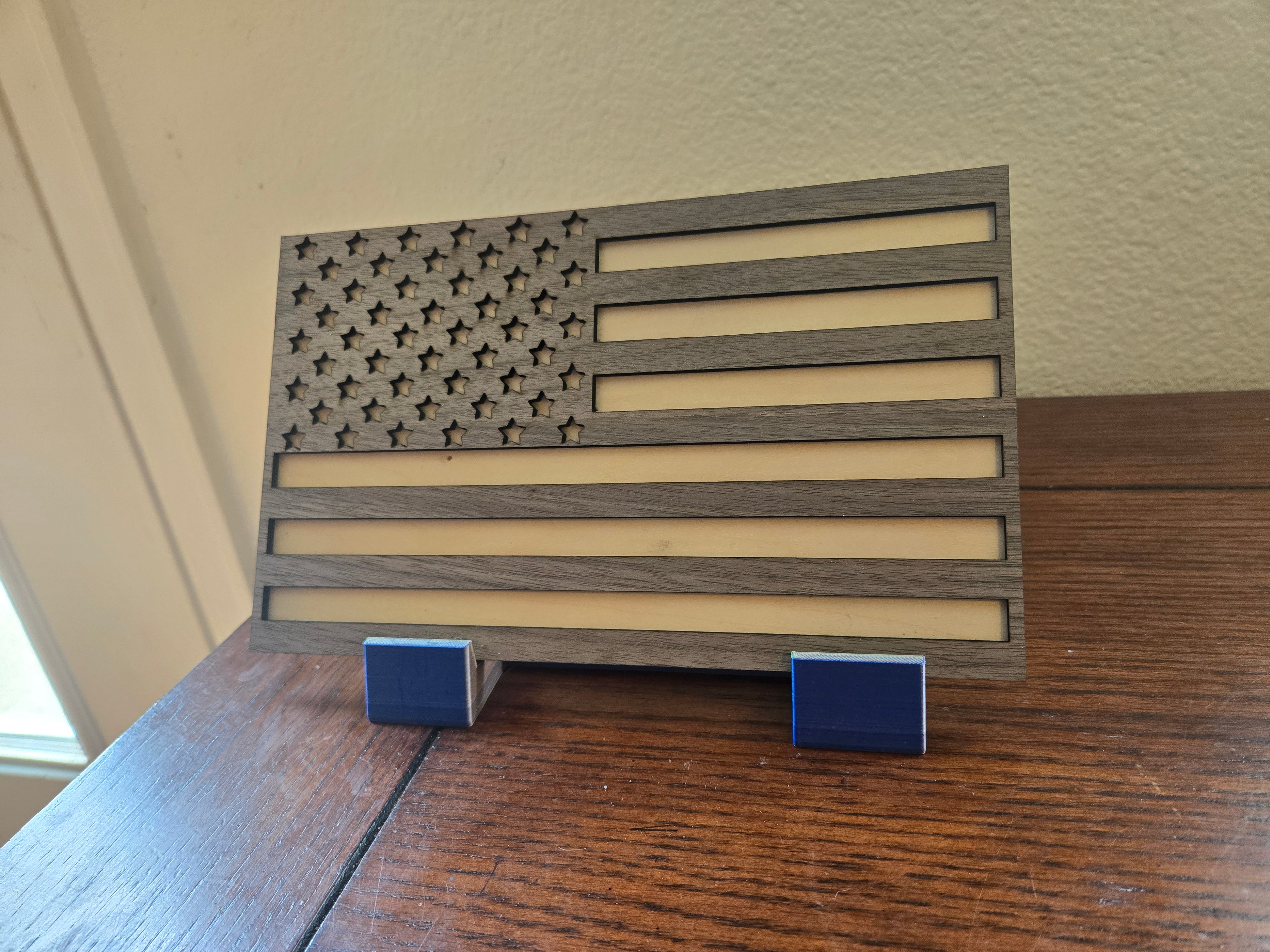 American flag 2-tone cutout